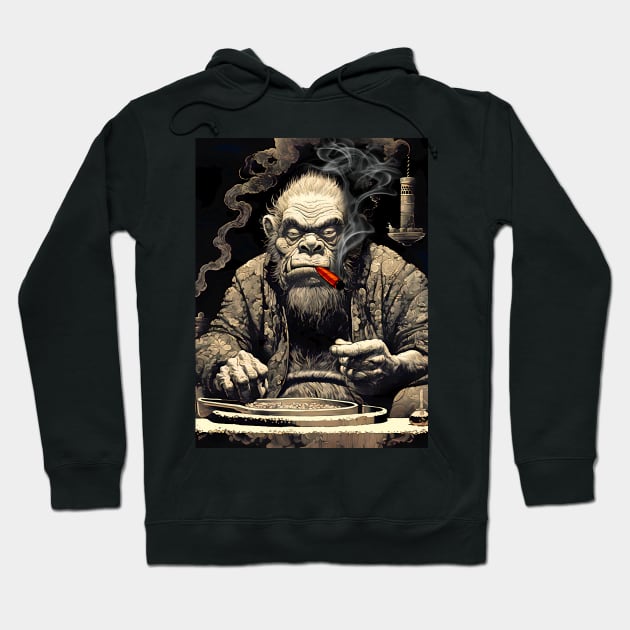 I Smoke Cigars on a Dark Background Hoodie by Puff Sumo